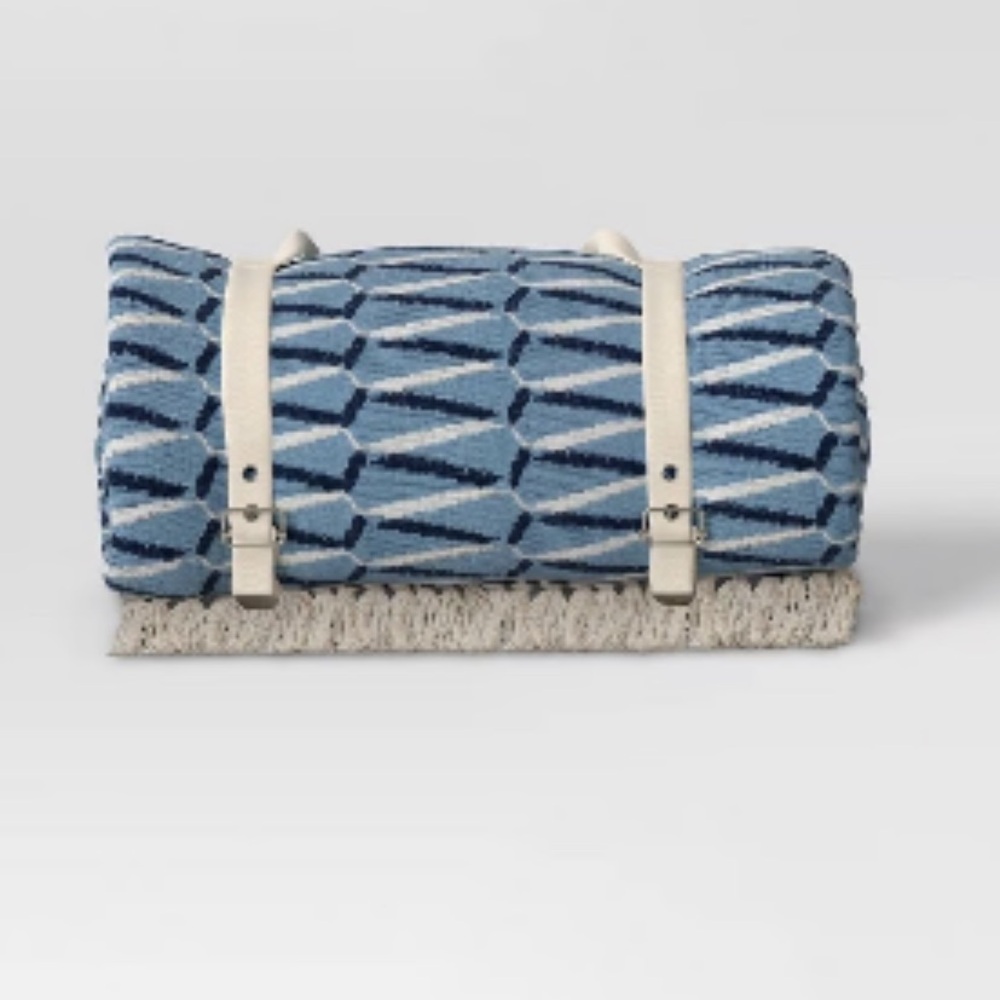 Threshold Beach Blanket with Fringed Hem